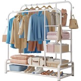 Multifunctioneel Kledingrek Wit Metaal - 44% Korting