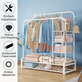 Multifunctioneel Kledingrek Wit Metaal - 44% Korting