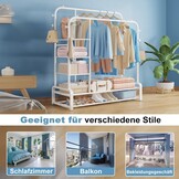 Multifunctioneel Kledingrek Wit Metaal - 44% Korting