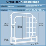 Multifunctioneel Kledingrek Wit Metaal - 44% Korting