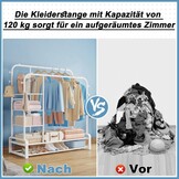 Multifunctioneel Kledingrek Wit Metaal - 44% Korting