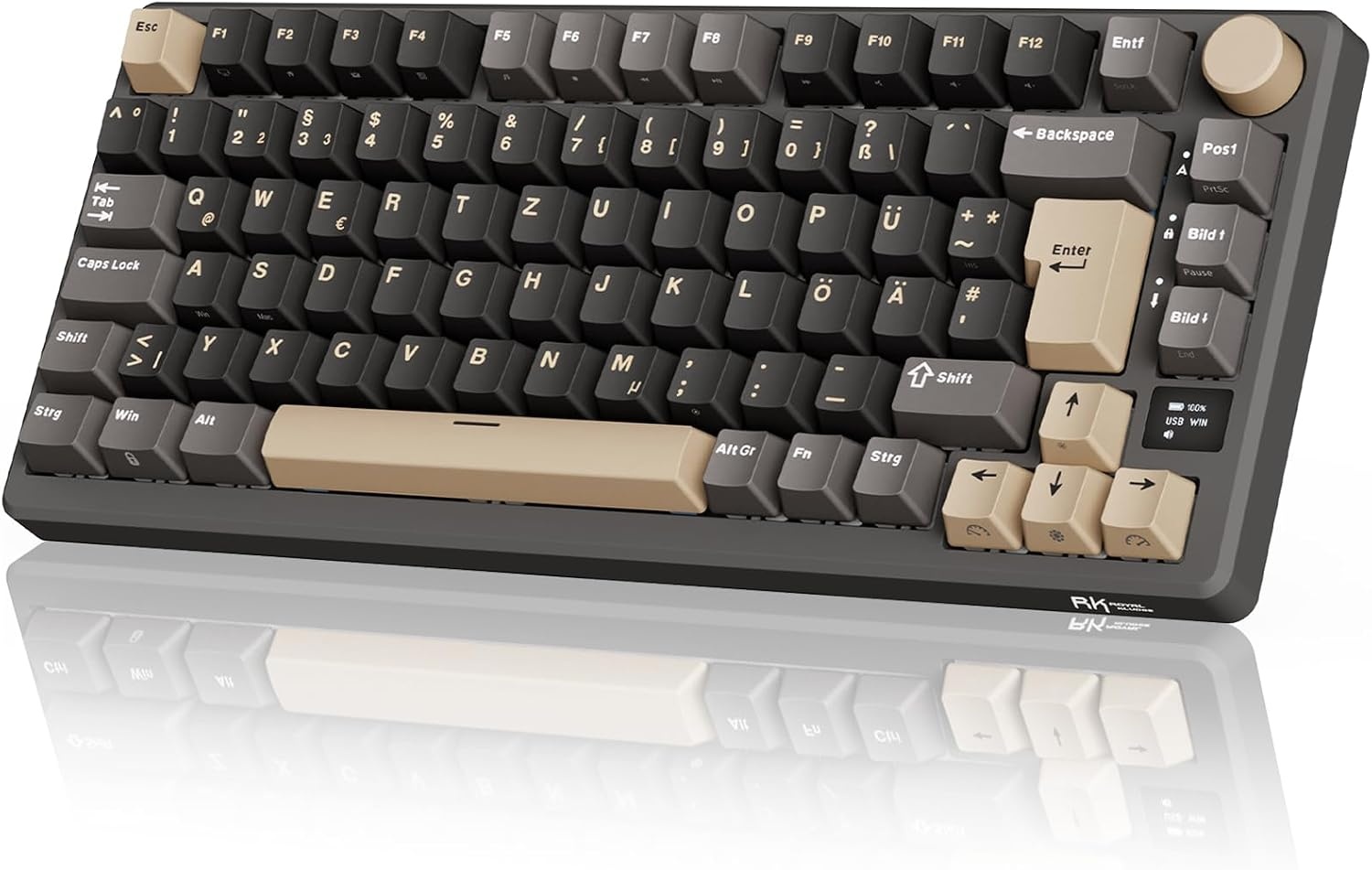 Mechanisch Gaming Toetsenbord 75% QWERTZ Gasket Mount, 34% Korting