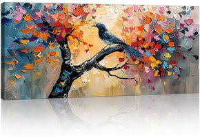 Kleurrijke Levensboom Canvas Print 120x50cm - 35% Korting