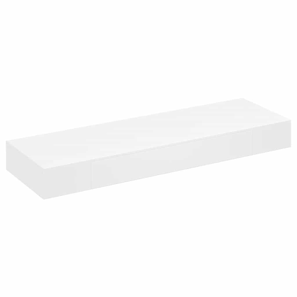 Zwevend Wandschap met Lade - MDF Mat Wit (33% Korting)