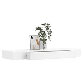 Zwevend Wandschap met Lade - MDF Mat Wit (33% Korting)
