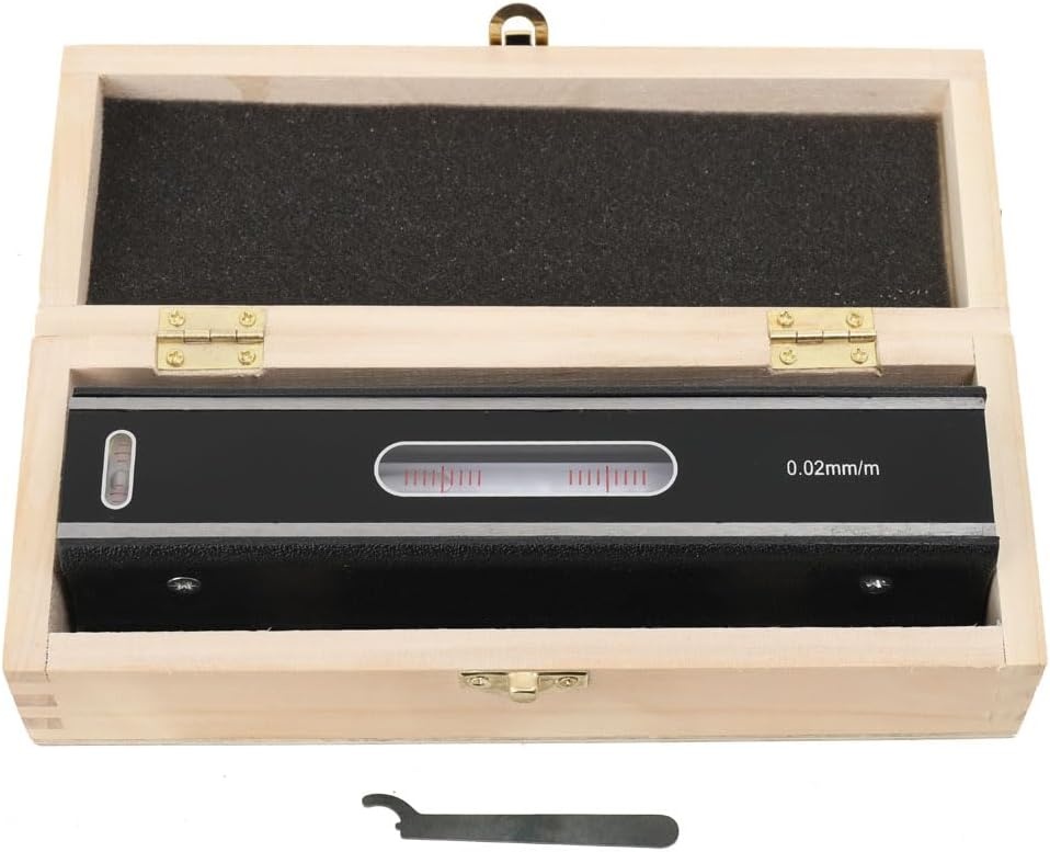 Precisie-waterpas 200mm Gietijzer met Houten Koffer - 34% Korting!