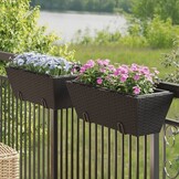 VidaXL Plantenbakken 2 stuks Poly Rattan Zwart - 29% Korting