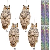 4x Reflecterende Uil Vogelverschrikker - Weerbestendig & Dubbelzijdig - 44% Korting!