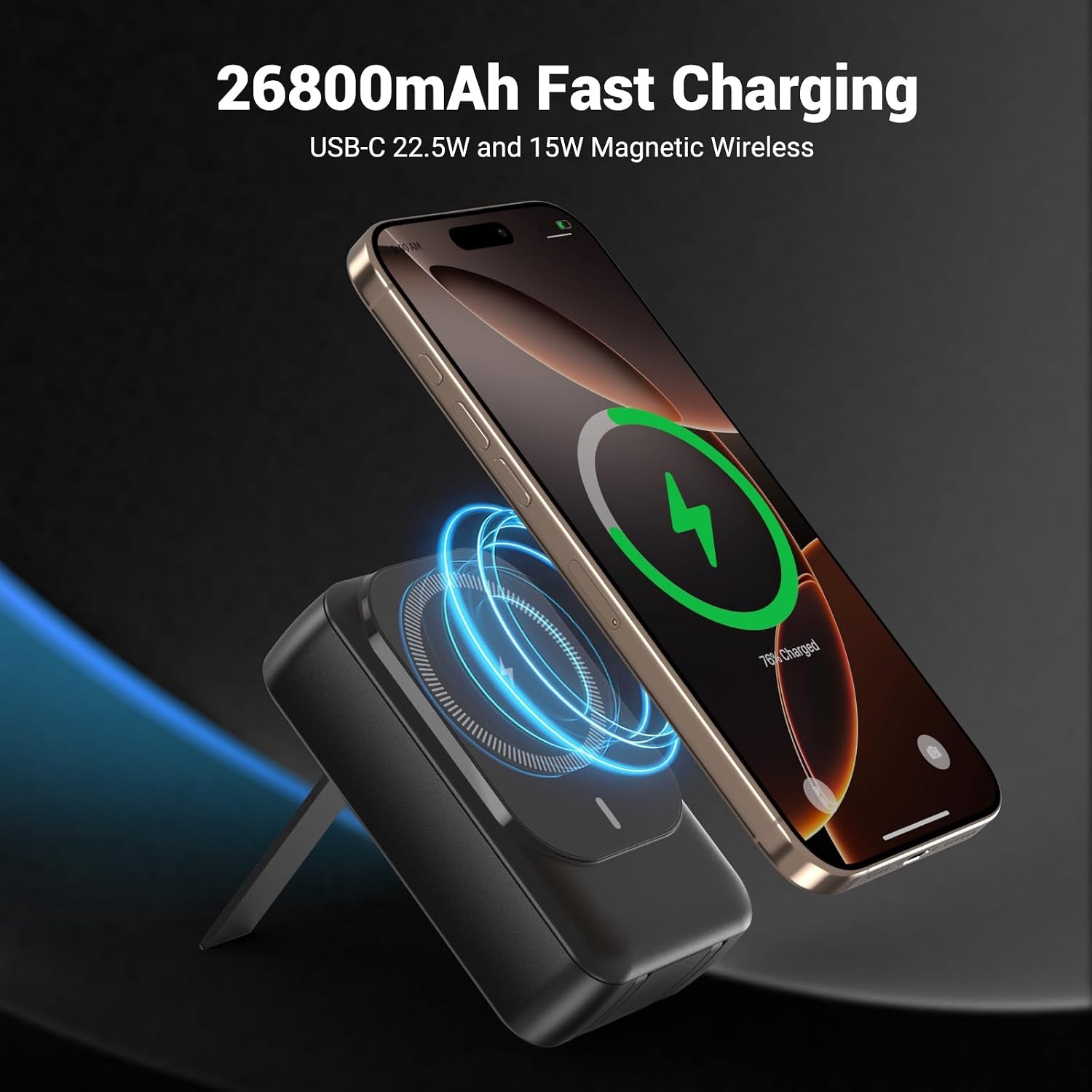 Magnetische Powerbank 26800mAh 22.5W PD Snel Laden - iPhone 12-18 (33% Korting)