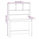Wit Bureau met Schappen 102x45x148 cm - 34% Korting