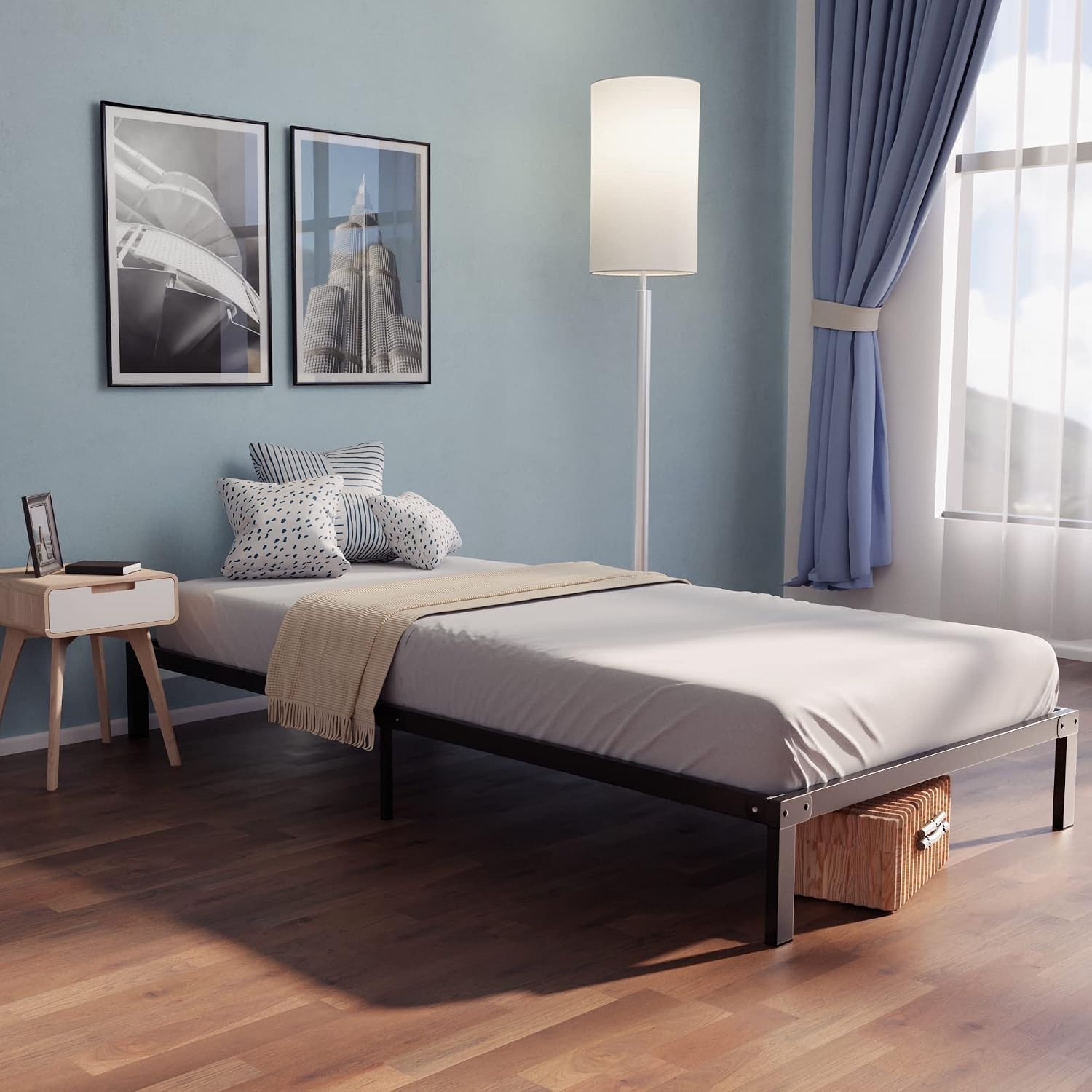 Metalen Bedframe 80x200 cm Matzwart - 32cm Opbergruimte - 33% Korting