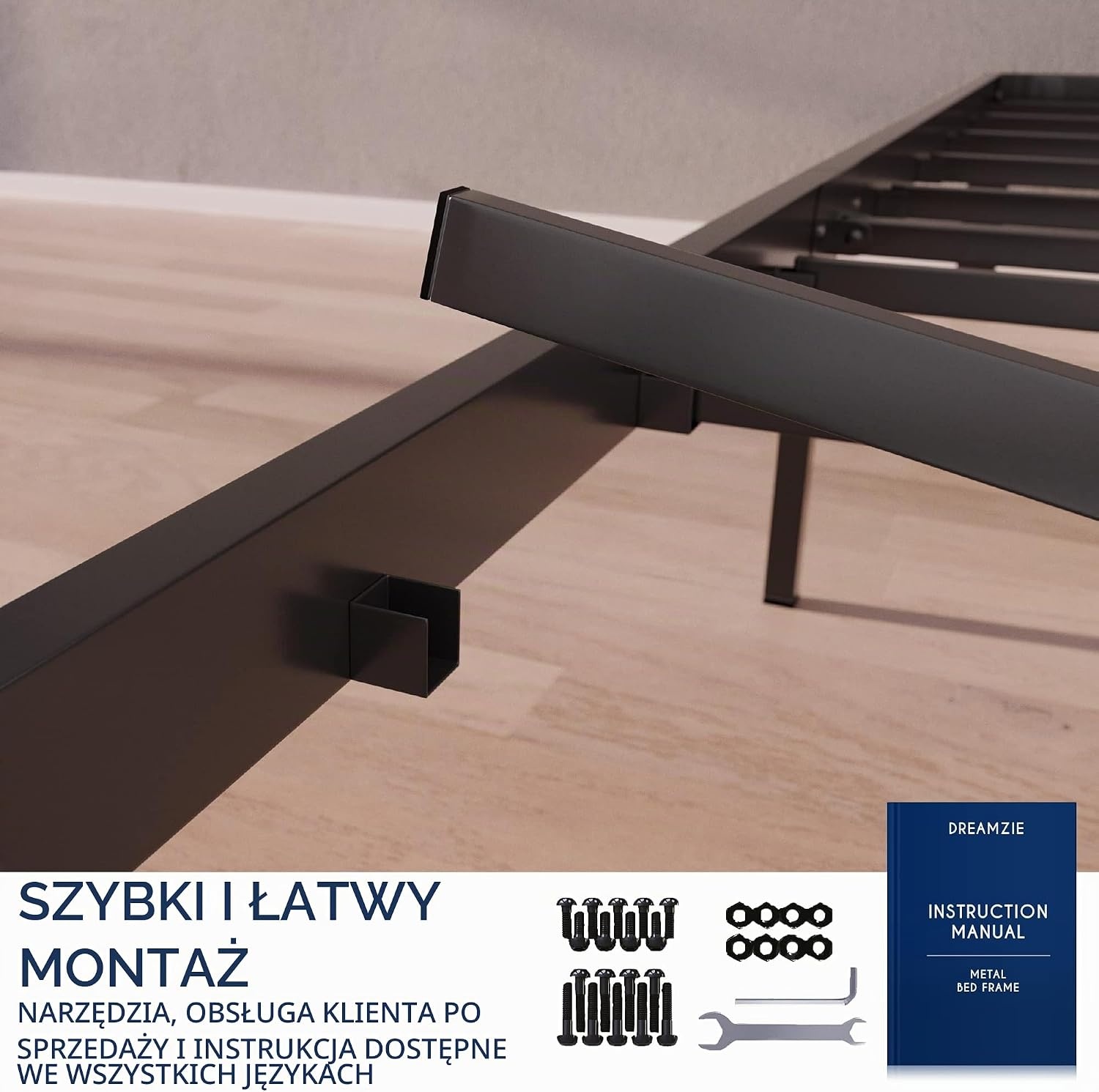 Metalen Bedframe 80x200 cm Matzwart - 32cm Opbergruimte - 33% Korting
