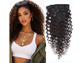 Donkerbruine Clip-in Haarverlengingen Remy Mensenhaar | 50 cm | 120 g | 8 Stuks | Golvend