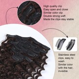 Donkerbruine Clip-in Haarverlengingen Remy Mensenhaar | 50 cm | 120 g | 8 Stuks | Golvend