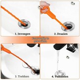 Afvoerreiniger Set - 5 Delig, Flexibel | Keuken & Bad | 43% Korting