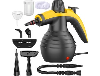 Handstoomreiniger 1050W met 9 accessoires - Chemischvrij - 32% Korting