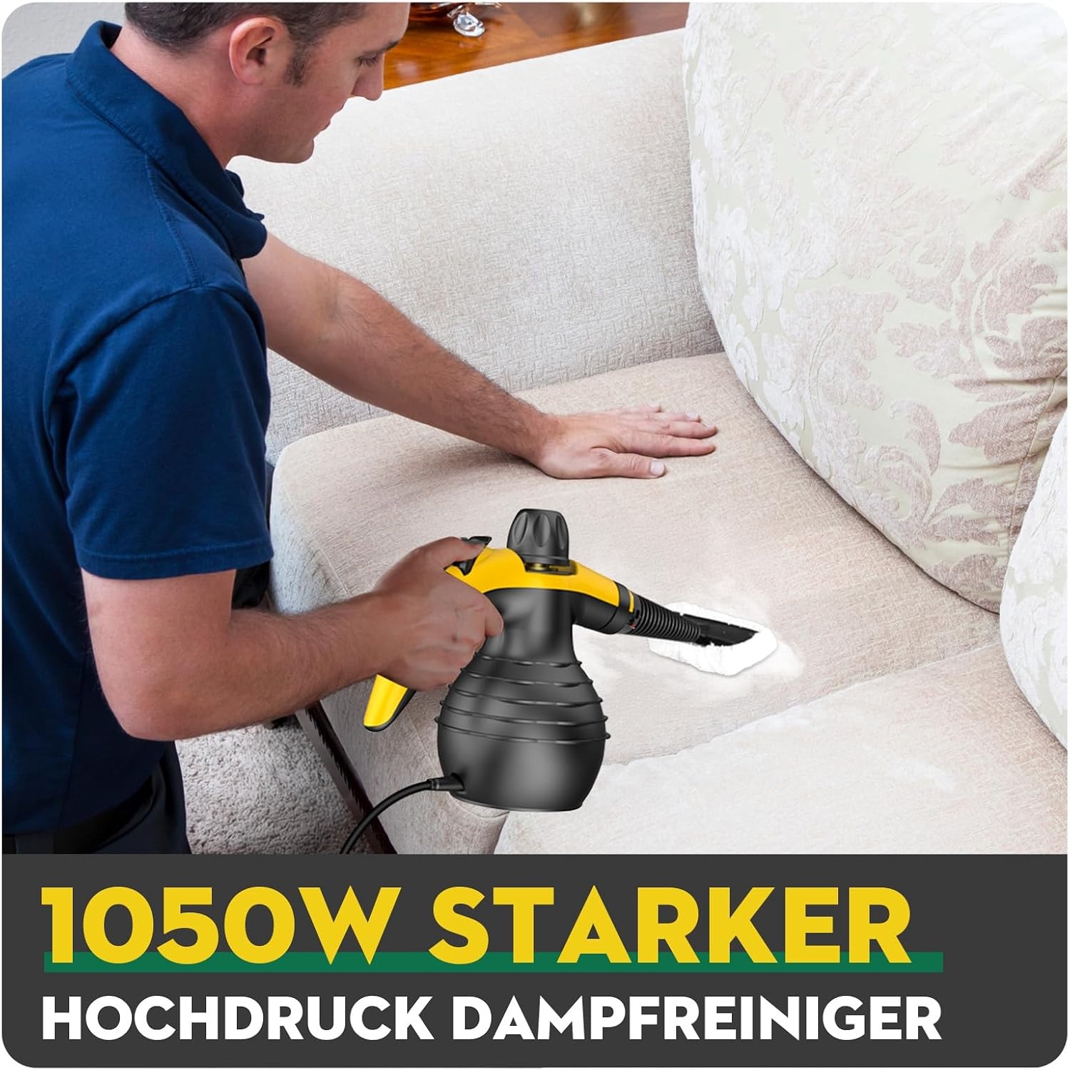 Handstoomreiniger 1050W met 9 accessoires - Chemischvrij - 32% Korting