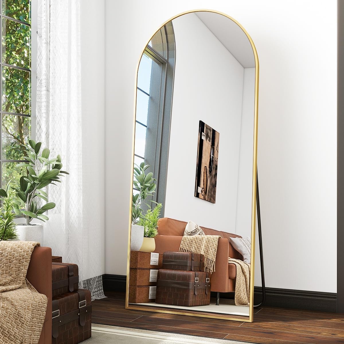 Gouden Boog Vloerspiegel 60x165 cm - 33% Korting