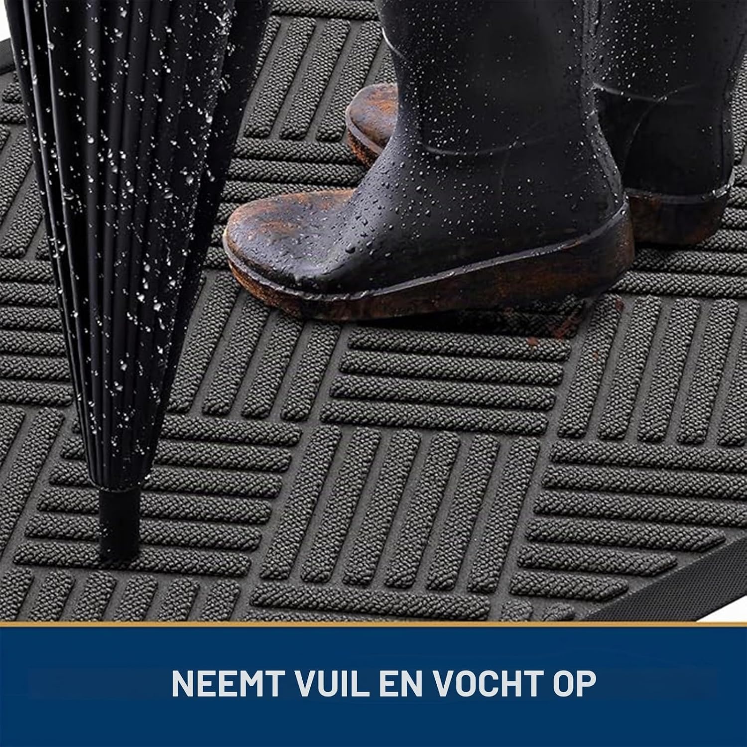 Antislip Buitendeurmat Donkergrijs 43x76cm - 30% Korting
