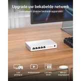 BrosTrend 5-poorts 2,5 GB-Switch voor Gameconsole, PC, NAS, enz Plug & Play