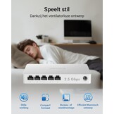 BrosTrend 5-poorts 2,5 GB-Switch voor Gameconsole, PC, NAS, enz Plug & Play