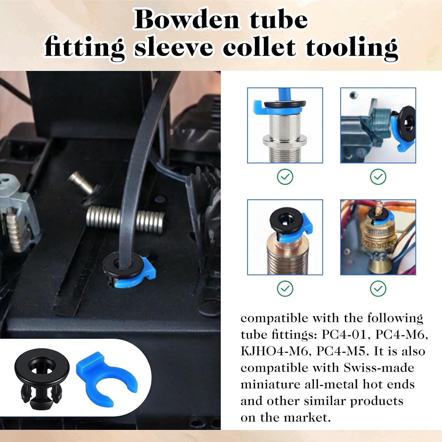 20x Bowdenbuiskoppeling Set: 10x Zwart & 10x Blauw voor 4mm PTFE Slang | 48% Korting
