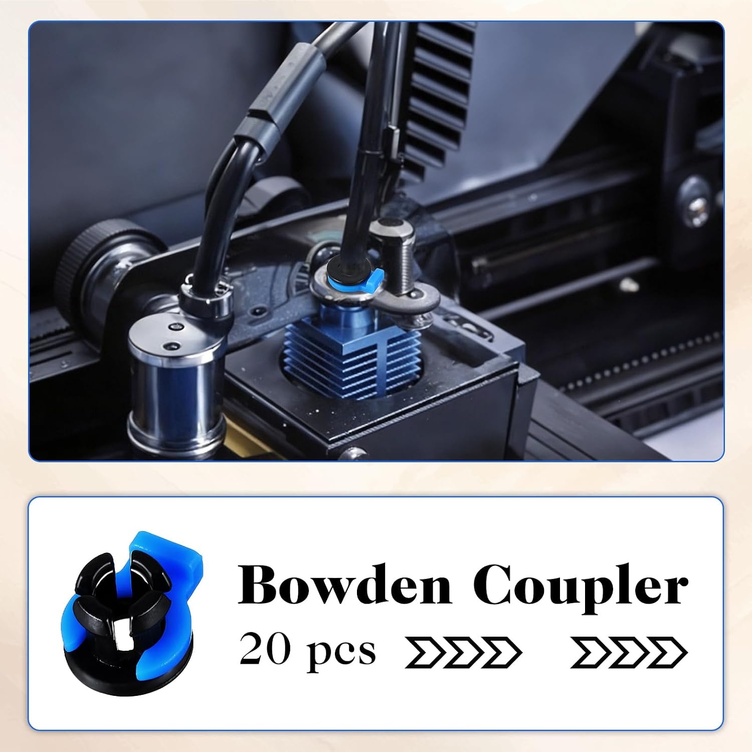 20x Bowdenbuiskoppeling Set: 10x Zwart & 10x Blauw voor 4mm PTFE Slang | 48% Korting