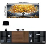 Abstract Gele Geluksboom Canvas Schilderij 120x50cm | 29% Korting