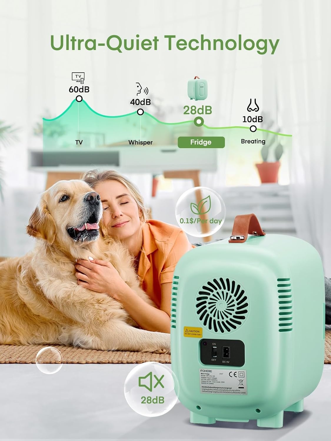 Groene Minikoelkast 5L voor Moedermelk & Cosmetica - 33% Korting