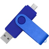 512GB USB-stick met USB-C & USB 2.0 - Blauw Metaal (32% Korting)