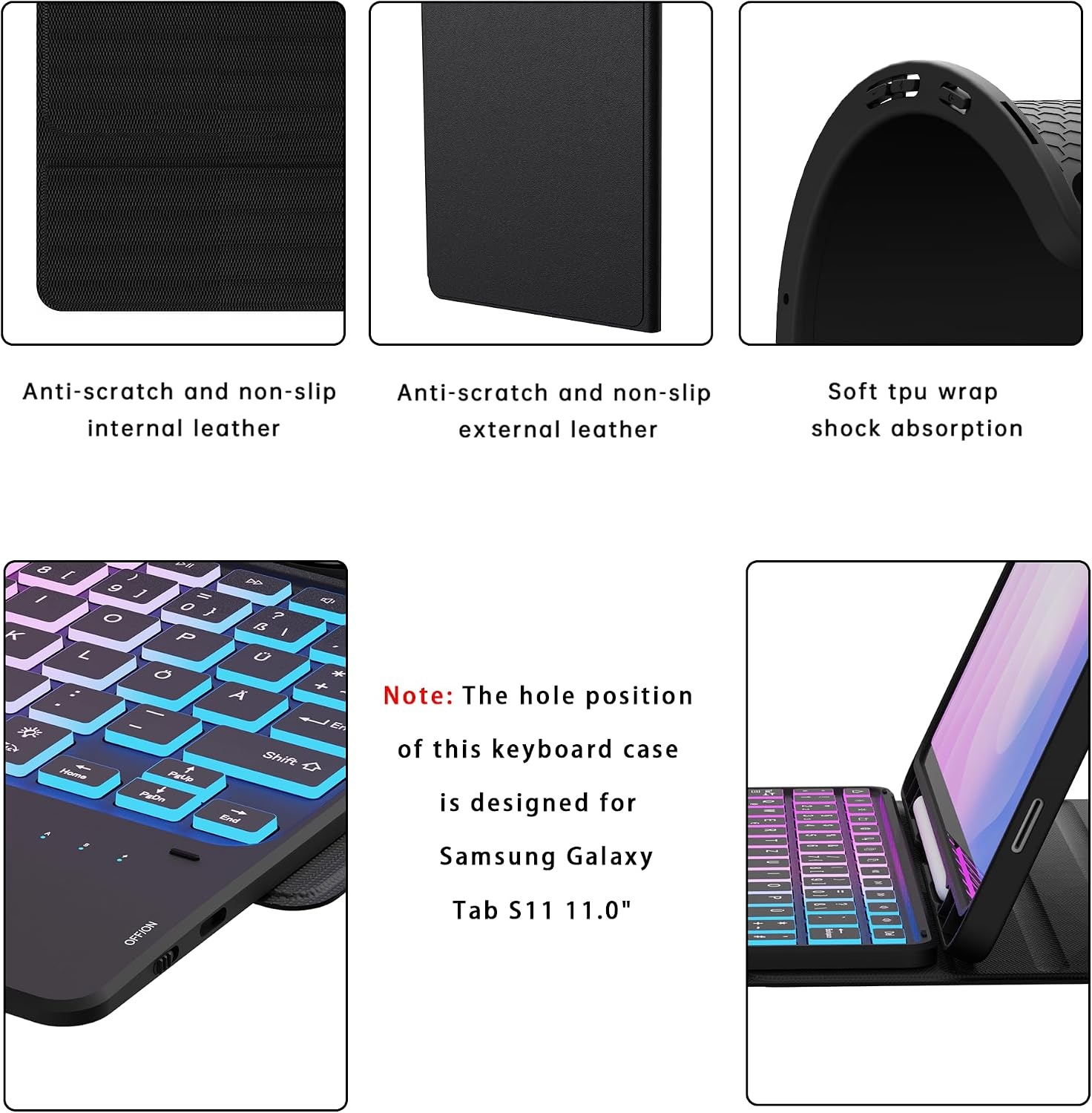 Toetsenbordhoes voor Samsung Galaxy Tab S11 2025 met Regenboog Verlichting & Trackpad - 33% Korting