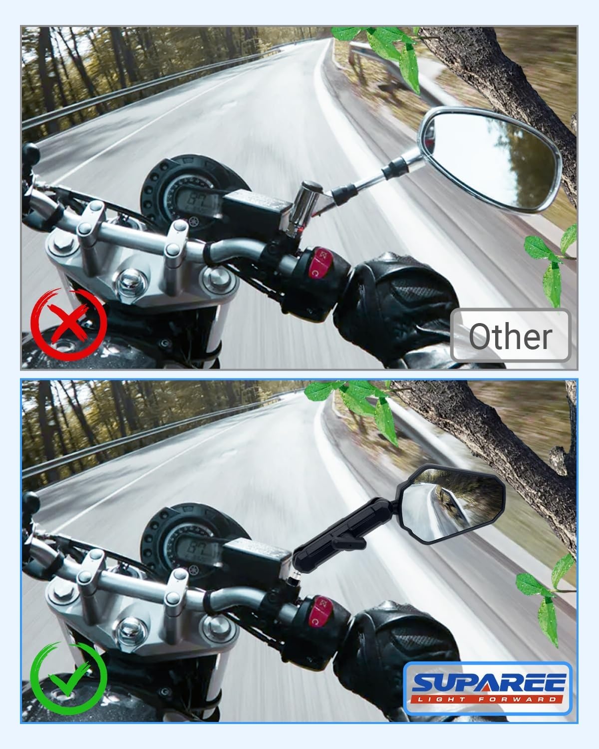 Motorzijspiegel Set Universeel Inklapbaar E-Gekeurd 33% Korting
