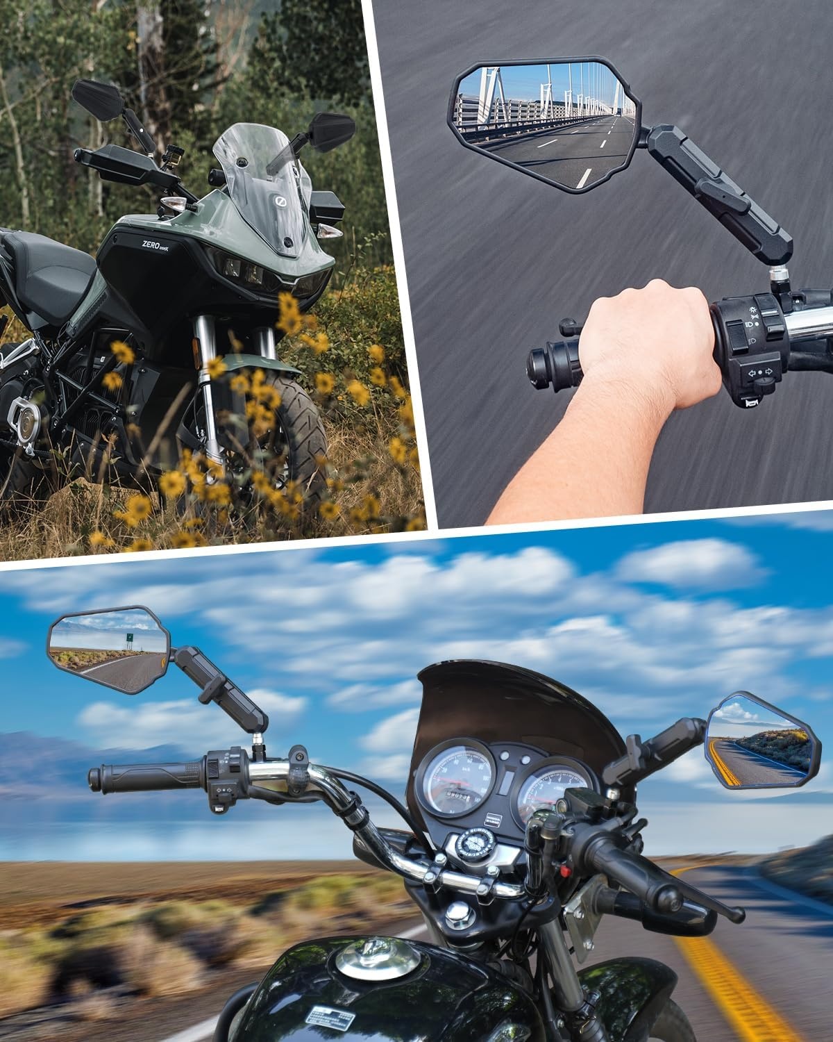 Motorzijspiegel Set Universeel Inklapbaar E-Gekeurd 33% Korting
