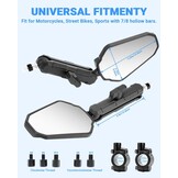 Motorzijspiegel Set Universeel Inklapbaar E-Gekeurd 33% Korting