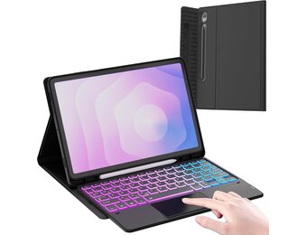 Toetsenbordhoes Samsung Tab S11 2025 met Trackpad & Regenboog-achtergrondverlichting - 33% Korting