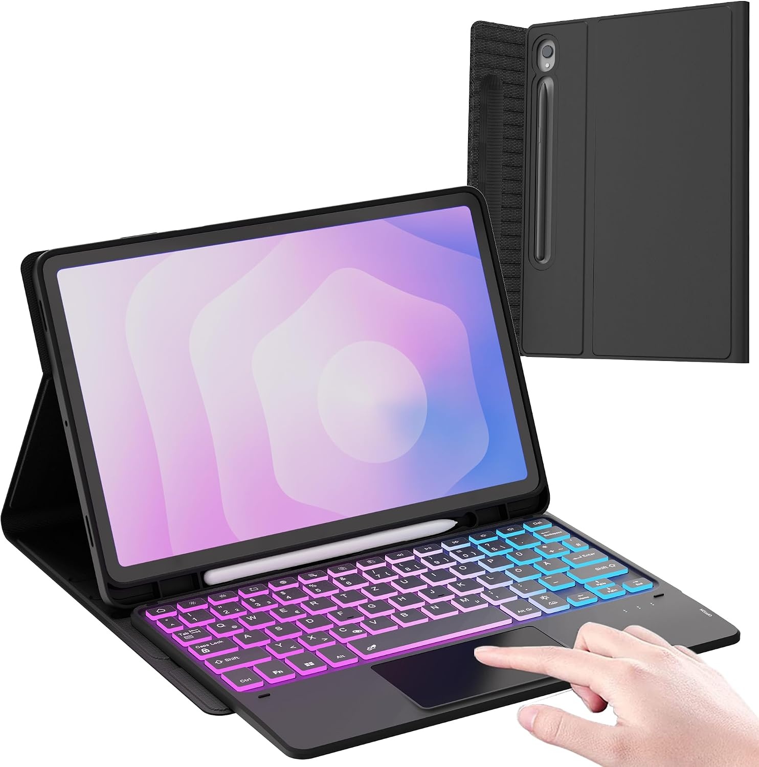 Toetsenbordhoes Samsung Tab S11 2025 met Trackpad & Regenboog-achtergrondverlichting - 33% Korting