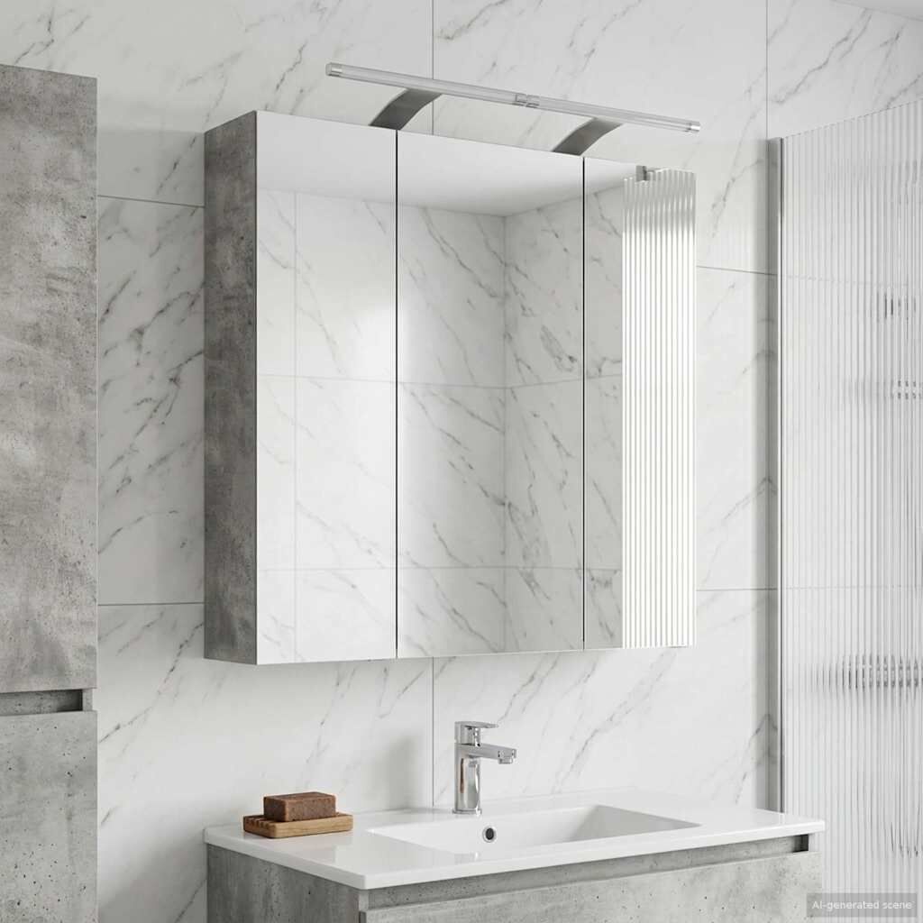 Badkamer spiegelkast Beton Grijs 70 x 14,5 x 70 cm met 54% korting