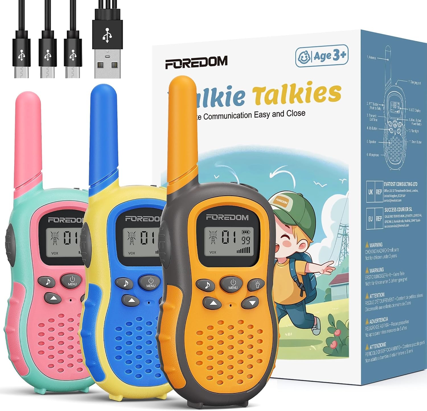 Oplaadbare Walkietalkies Kinderen (Set van 3) - 32% Korting!