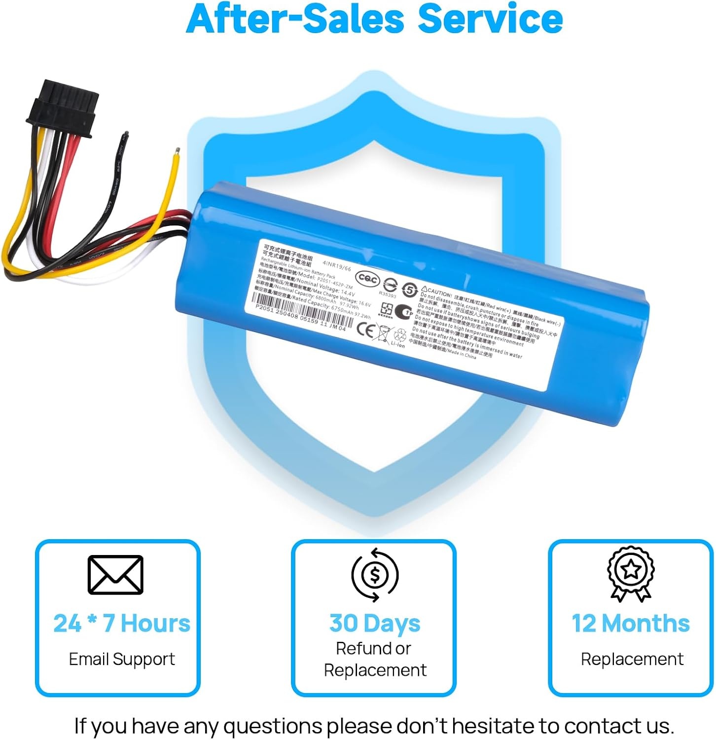 Accu 6800mAh 14.8V voor Cecotec Conga Robotstofzuiger 5090-7090 (33% korting)
