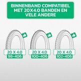 Binnenbanden 20x4 inch voor Fat Bike & E-bike - Set van 2 (31% korting)