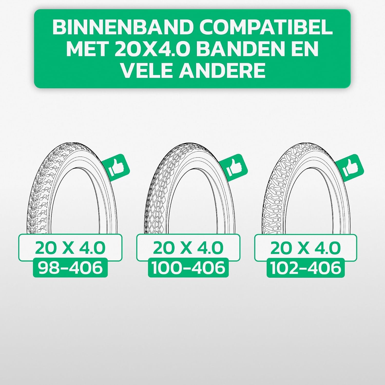 Binnenbanden 20x4 inch voor Fat Bike & E-bike - Set van 2 (31% korting)