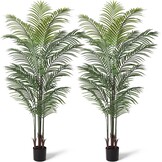 Kunstpalm 190 cm Groen (Set van 2) - Levensecht & Onderhoudsvrij - 34% Korting