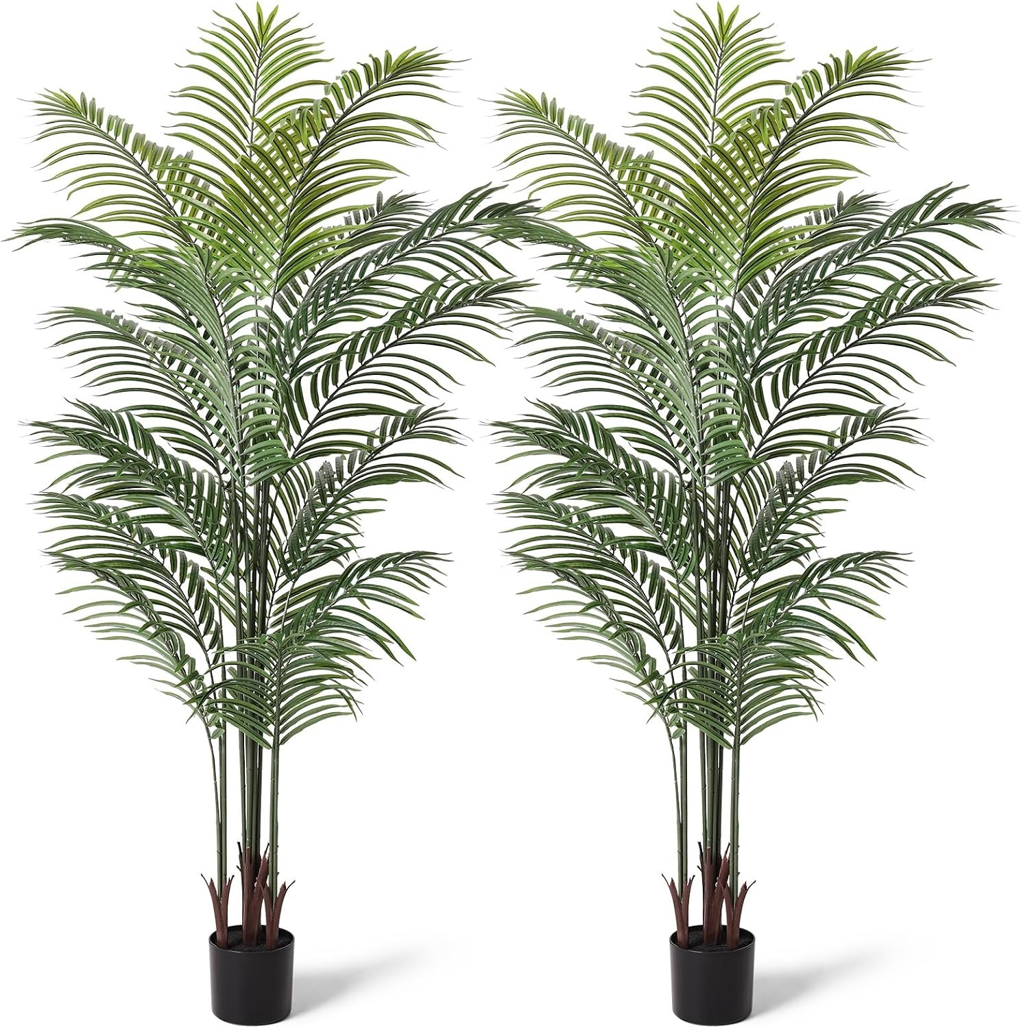Kunstpalm 190 cm Groen (Set van 2) - Levensecht & Onderhoudsvrij - 34% Korting