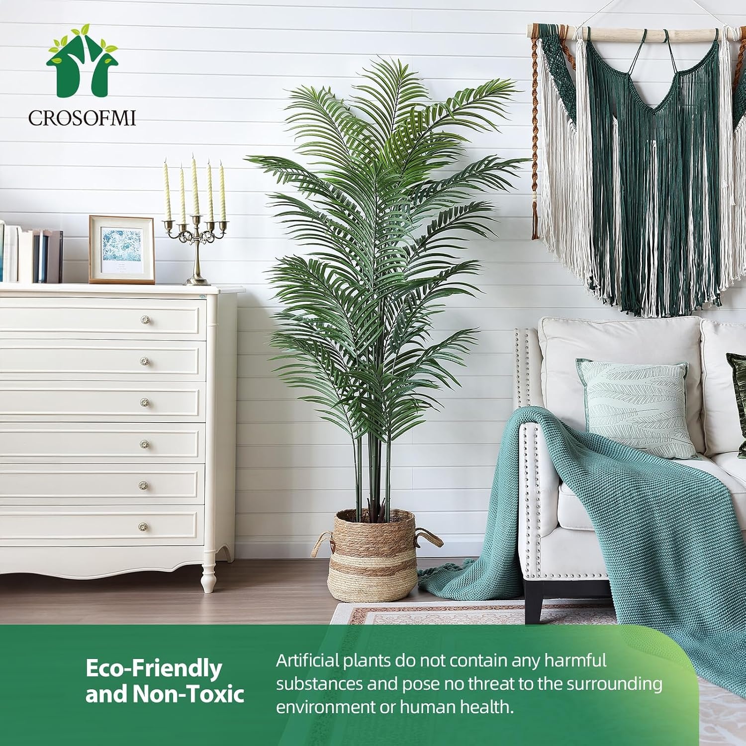 Kunstpalm 190 cm Groen (Set van 2) - Levensecht & Onderhoudsvrij - 34% Korting