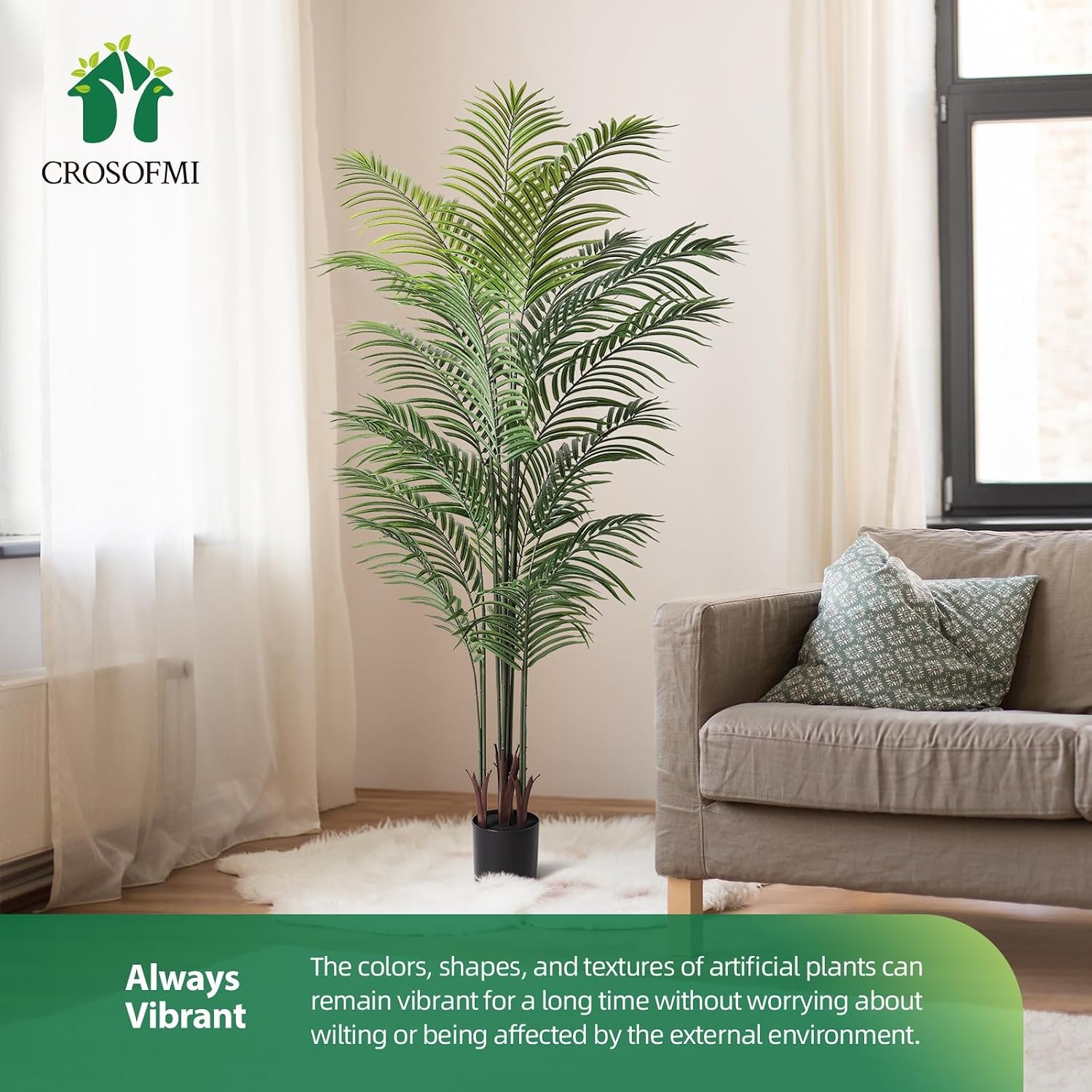 Kunstpalm 190 cm Groen (Set van 2) - Levensecht & Onderhoudsvrij - 34% Korting