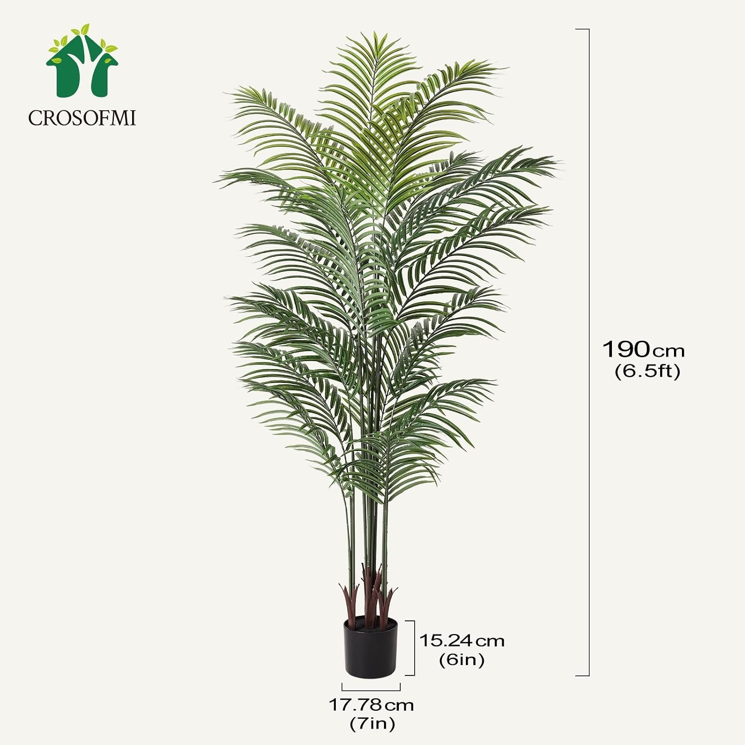 Kunstpalm 190 cm Groen (Set van 2) - Levensecht & Onderhoudsvrij - 34% Korting