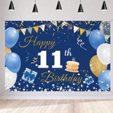 11e Verjaardag Decoratie Set Blauw Vinyl (43% korting)
