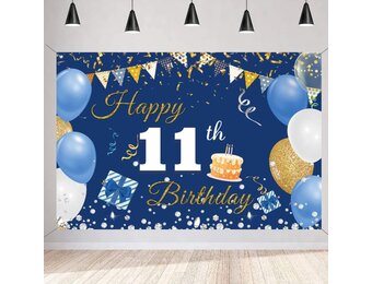 11e Verjaardag Decoratie Set Blauw Vinyl (43% korting)