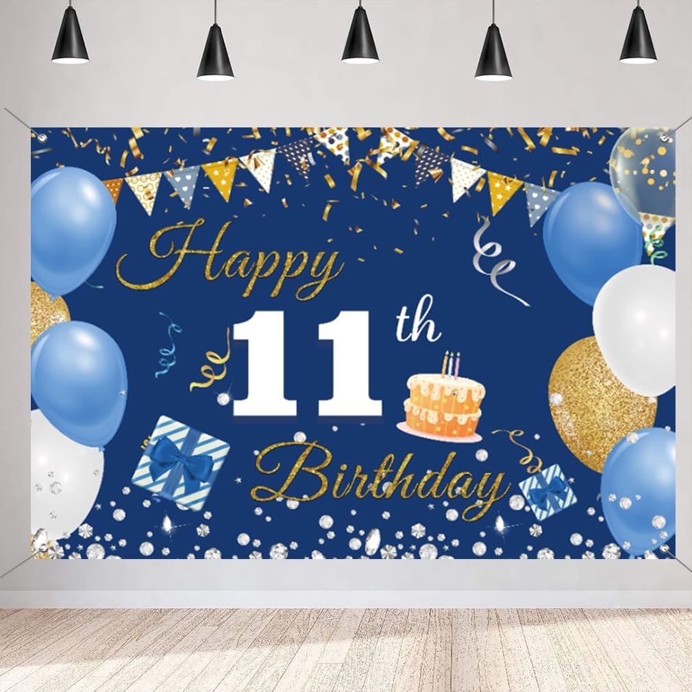 11e Verjaardag Decoratie Set Blauw Vinyl (43% korting)