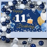 11e Verjaardag Decoratie Set Blauw Vinyl (43% korting)